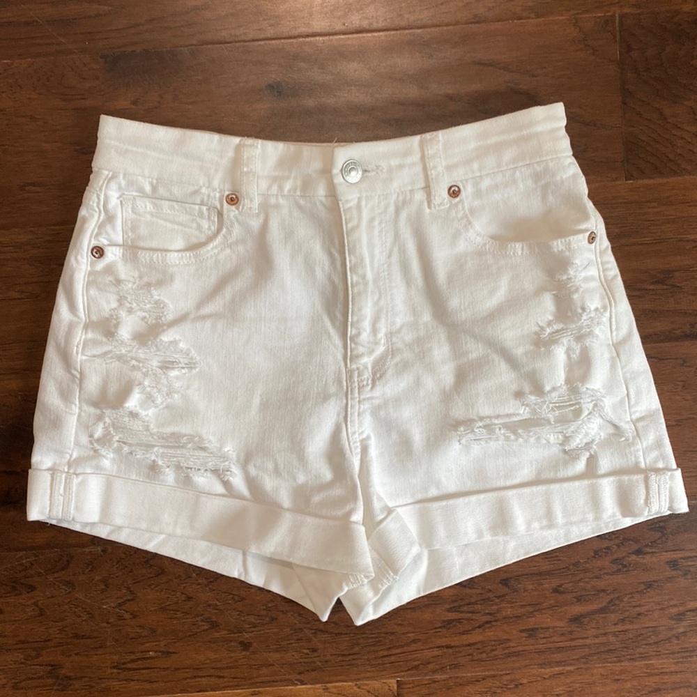 High-waisted White Jean Shorts - American Eagle